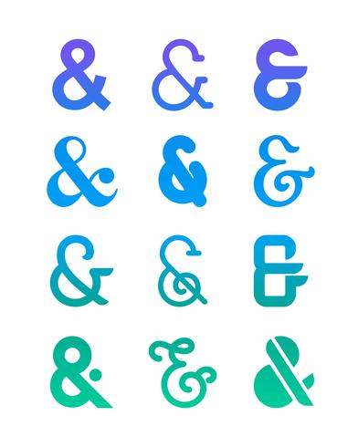 Set van Ampersand-logo vector