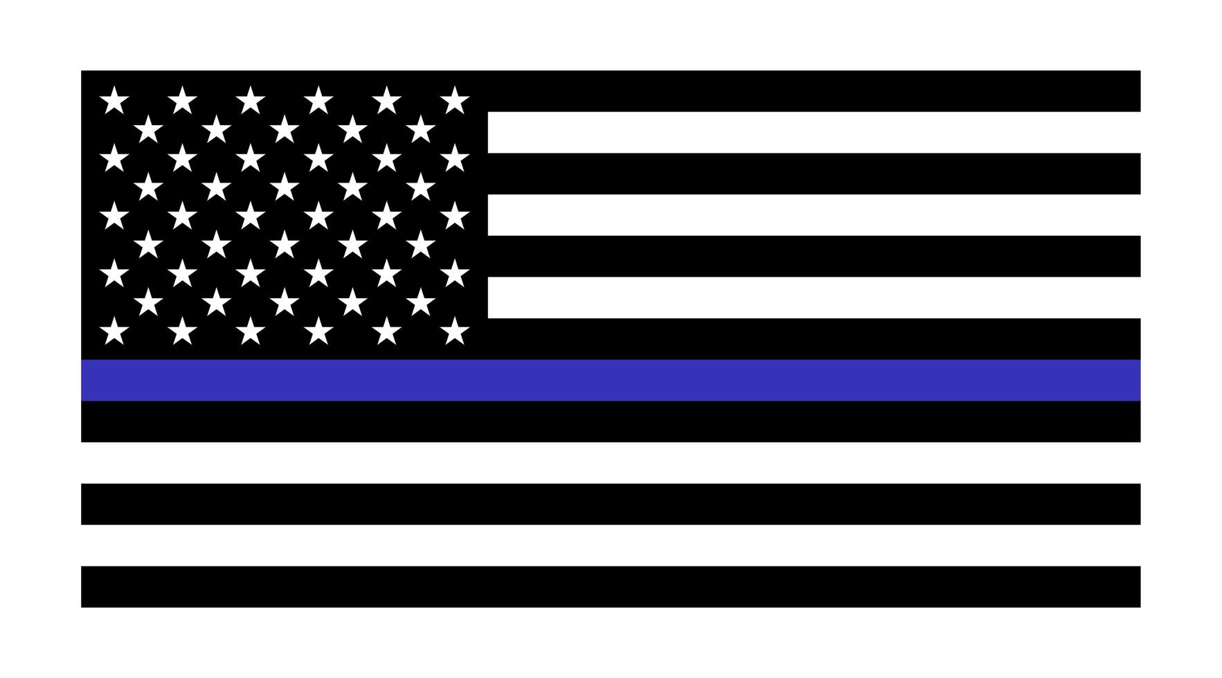 vector vlag van de Verenigde Staten met blauwe lijn ter ere van politie en recht. achtergrond, officier.