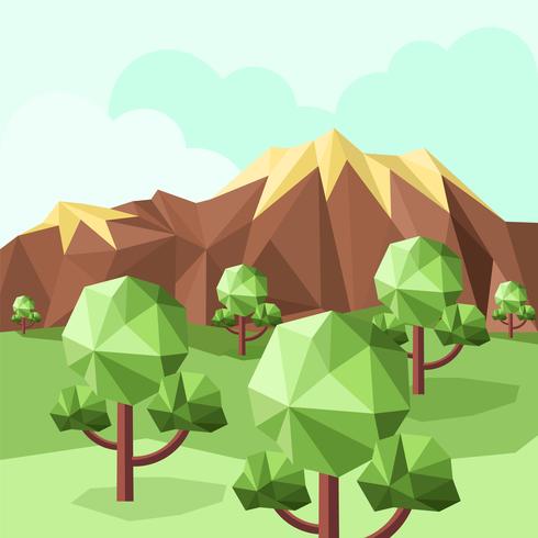 Vector illustratie Laag Poly Forest