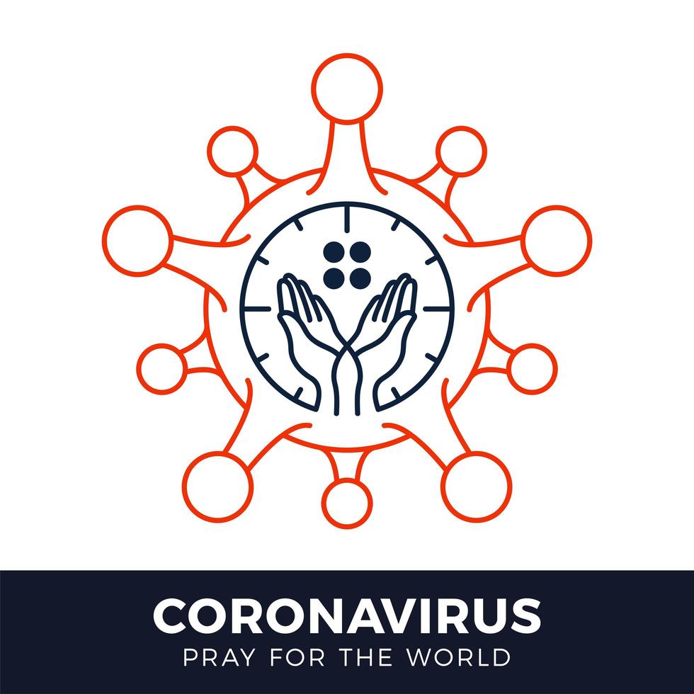 bid voor het concept van het wereldcoronavirus met handen vectorillustratie. vector
