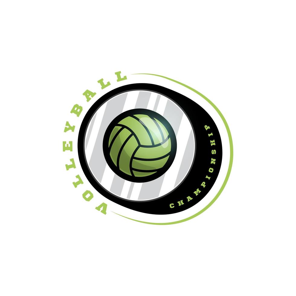 volleybal circulaire vector logo. moderne professionele typografie sport retro stijl vector embleem en sjabloon logo ontwerp. volleybal kleurrijk logo
