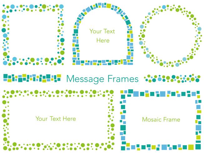 Een set van geassorteerde vector mozaïek bericht frames.