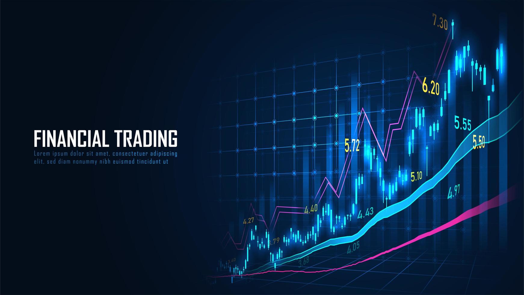 beurs of forex trading grafiek vector