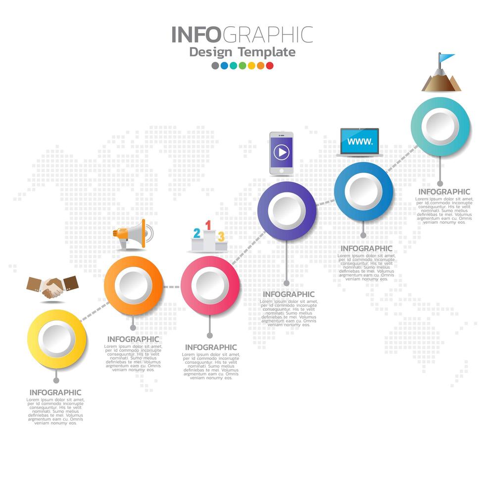 infographic sjabloon met digitale marketing pictogrammen concept. vector