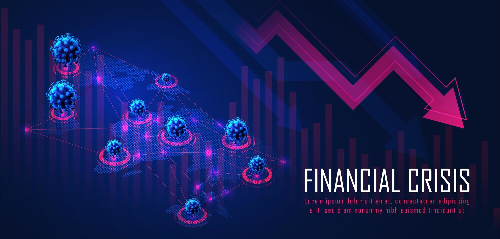 wereldwijde financiële crisis door viruspandemie vector