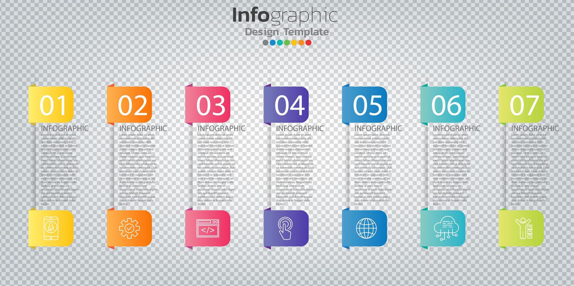 infographic in bedrijfsconcept met 7 opties, stappen of processen. vector