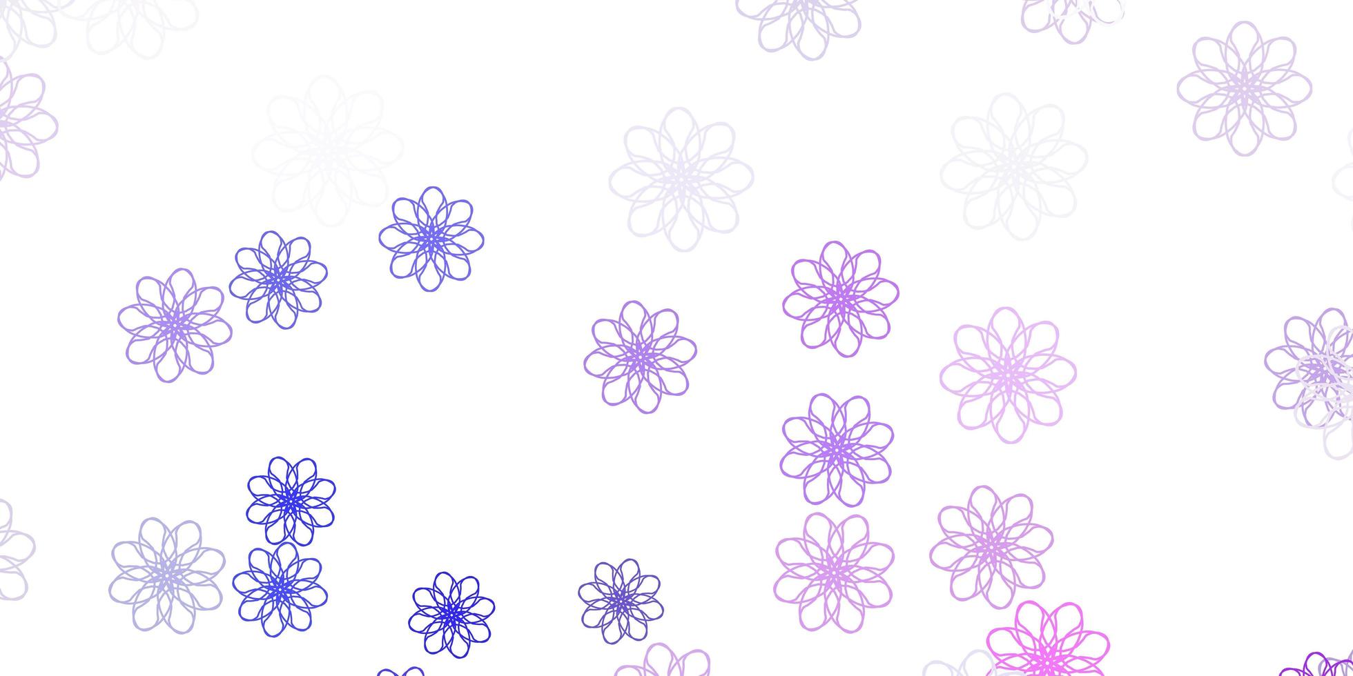 lichtroze, blauw vectorkrabbelpatroon met bloemen. vector