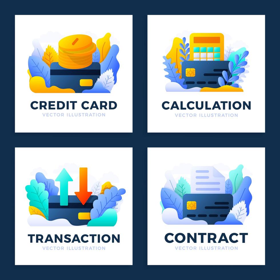 set creditcardbetalingen vector