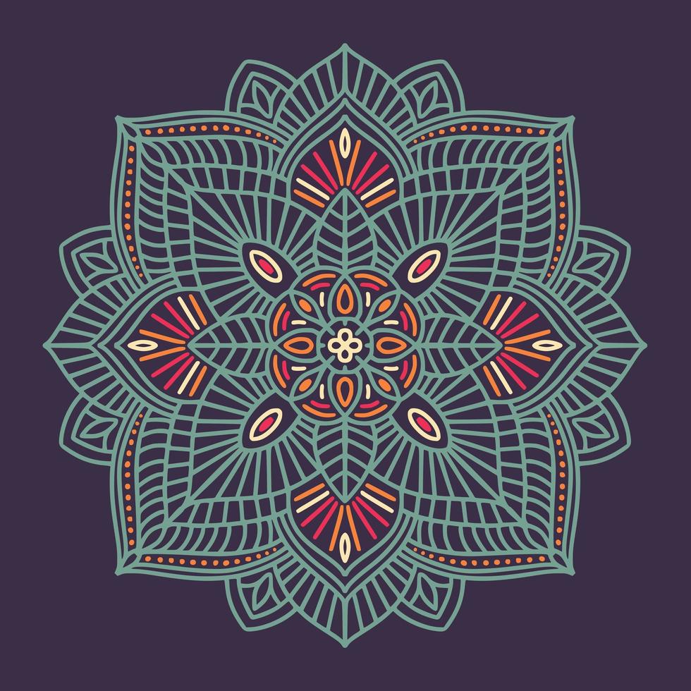 kleurrijke sier bloemen etnische mandala vector