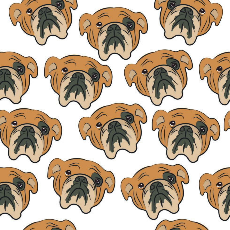 bull dog naadloze patroon vector