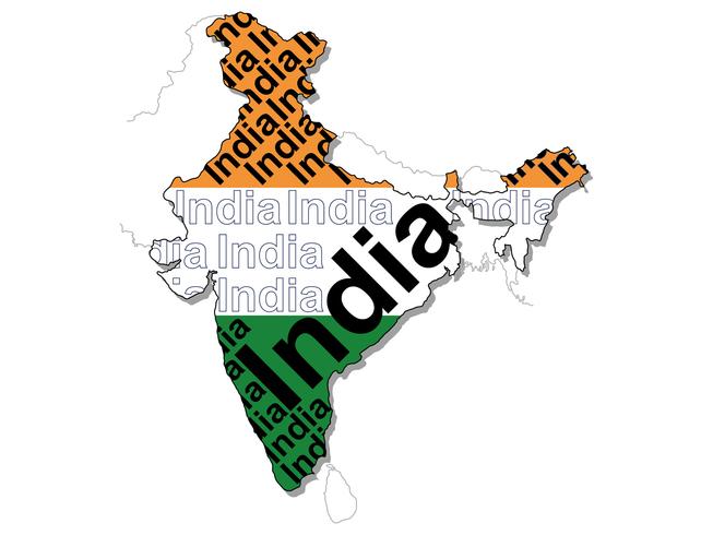 Een kaart van India. vector