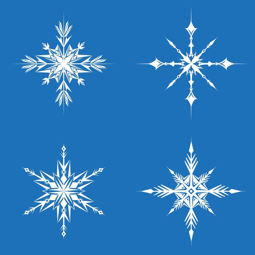 set van verschillende sneeuwvlokken. vector