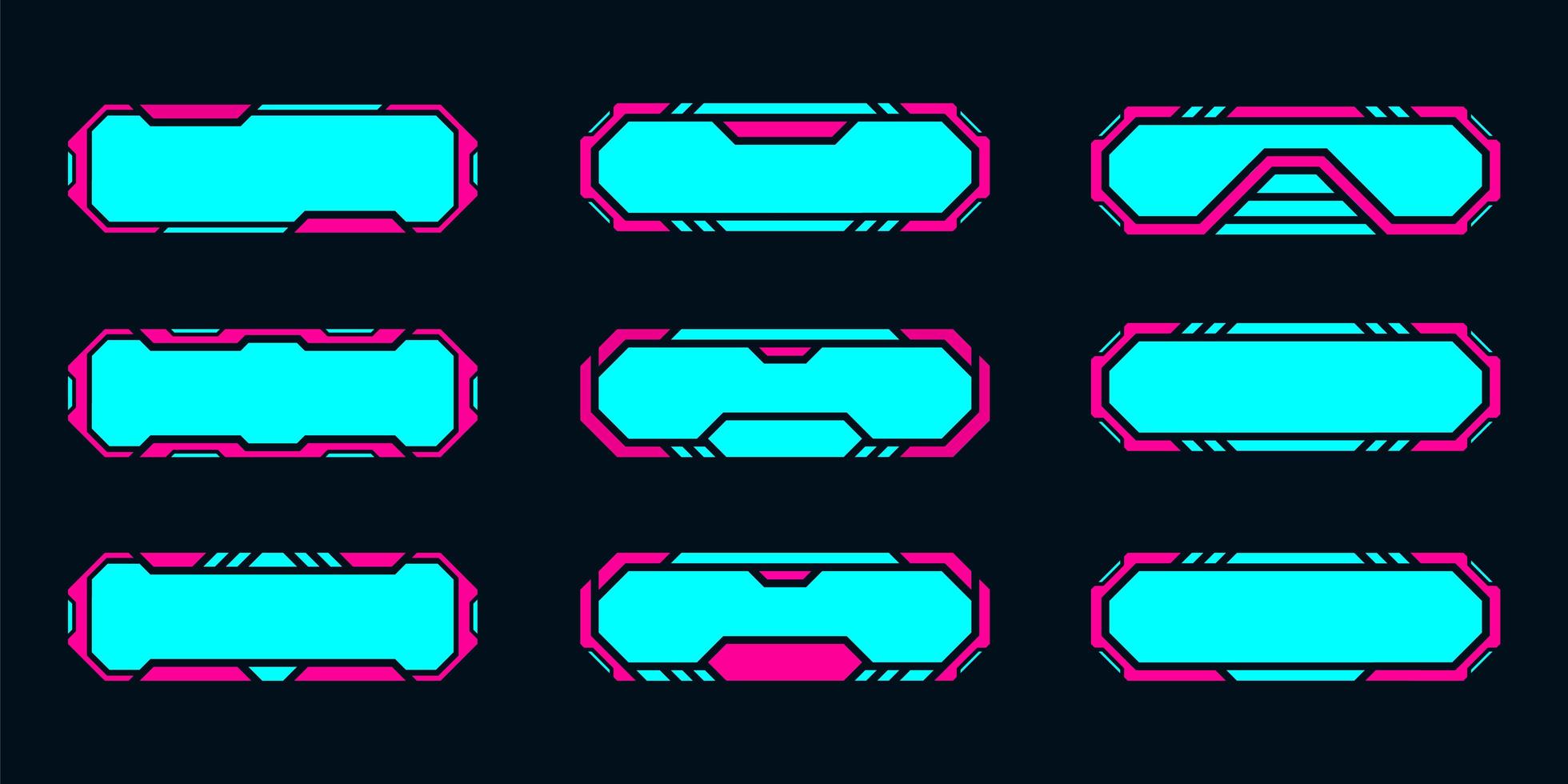 neon futuristische frame hud-ontwerpset vector