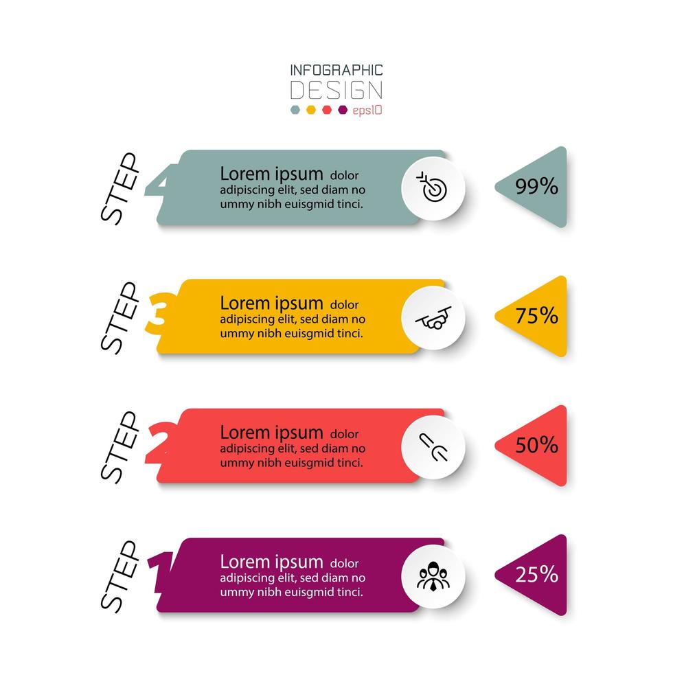 presentatie van informatie in 4 stappen vector