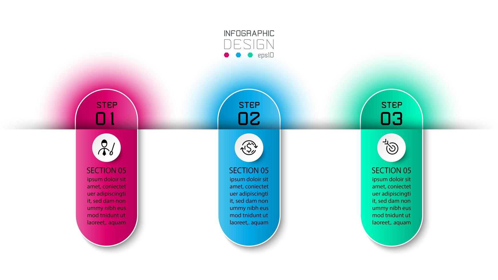 capsule ontwerp infographic stappen vector