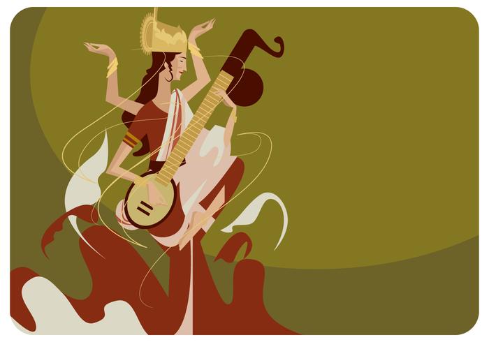 Saraswathi illustratie Vector