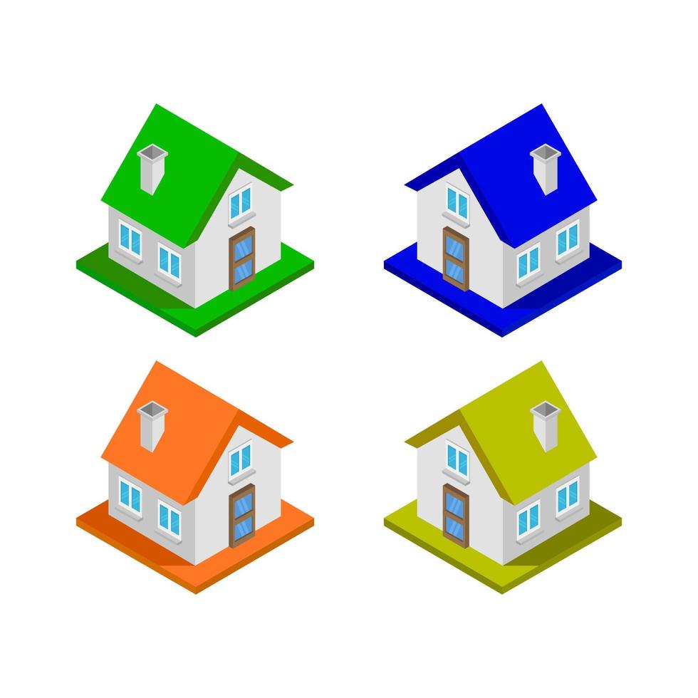 isometrisch huis geïllustreerd op witte achtergrond vector