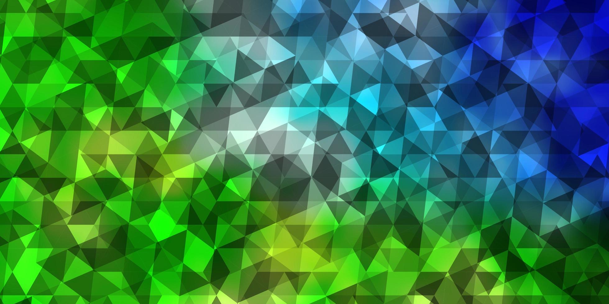 lichtblauwe, groene vectorlay-out met lijnen, driehoeken. vector