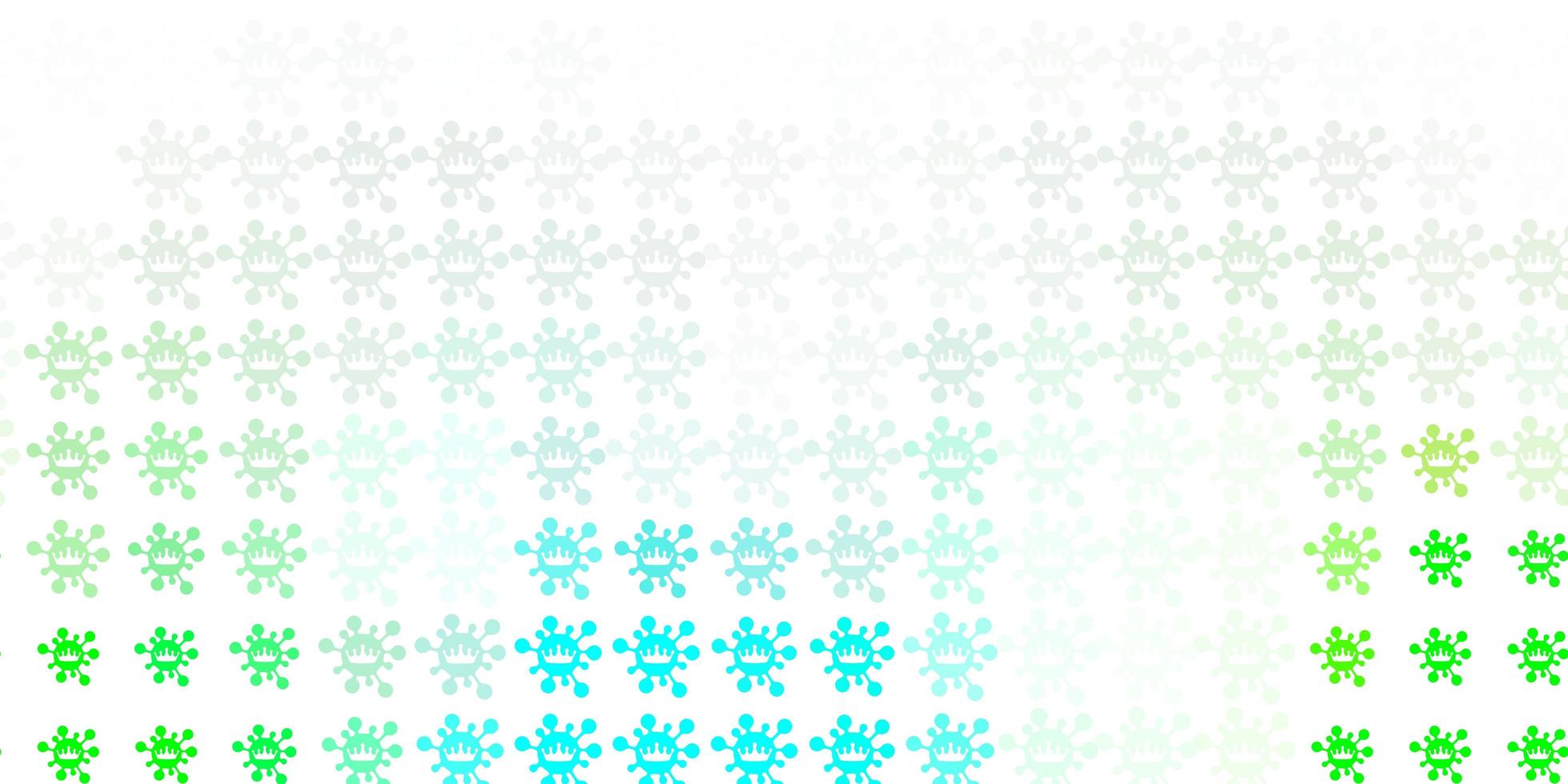 lichtgroene vector achtergrond met covid-19 symbolen