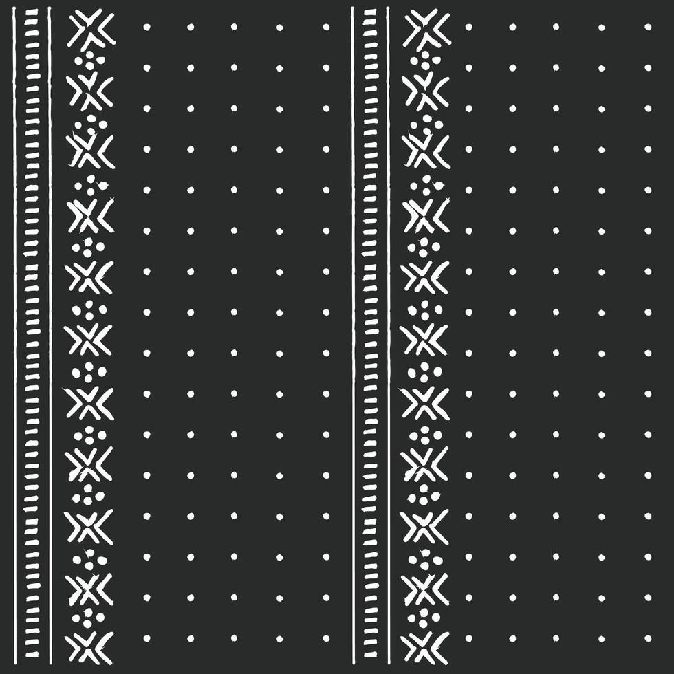 zwart en wit stammen etnisch patroon met geometrische elementen vector