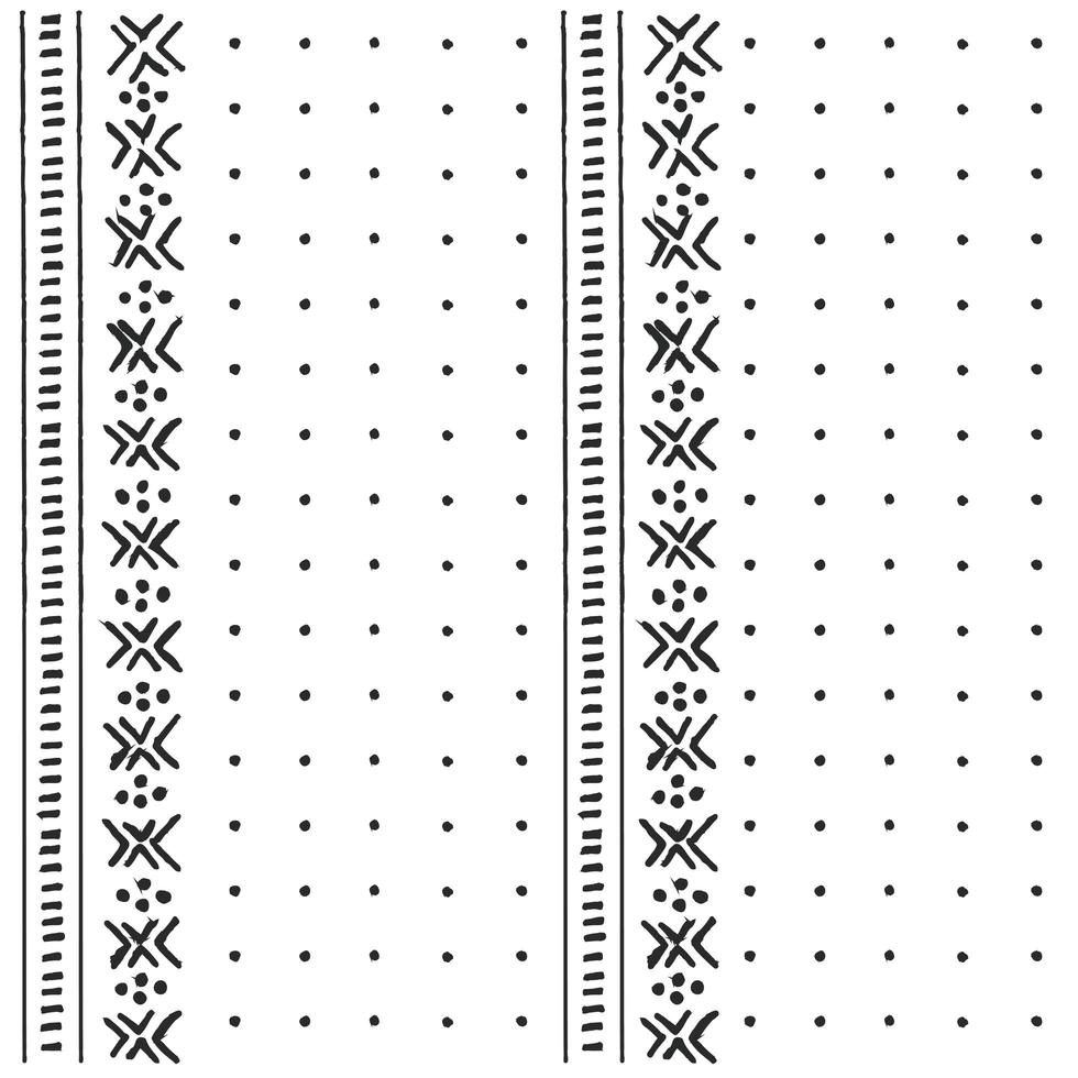 zwart en wit stammen etnisch patroon met geometrische elementen vector