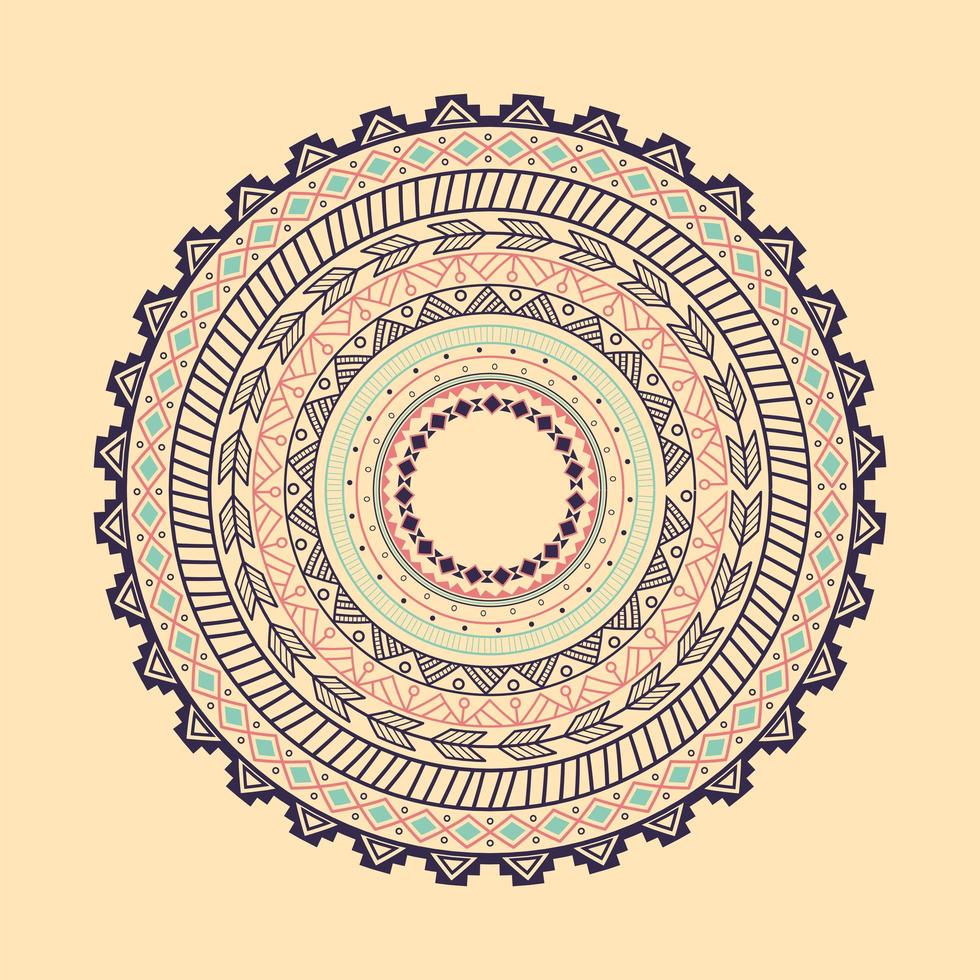 etnisch Azteeks cirkelornament vector