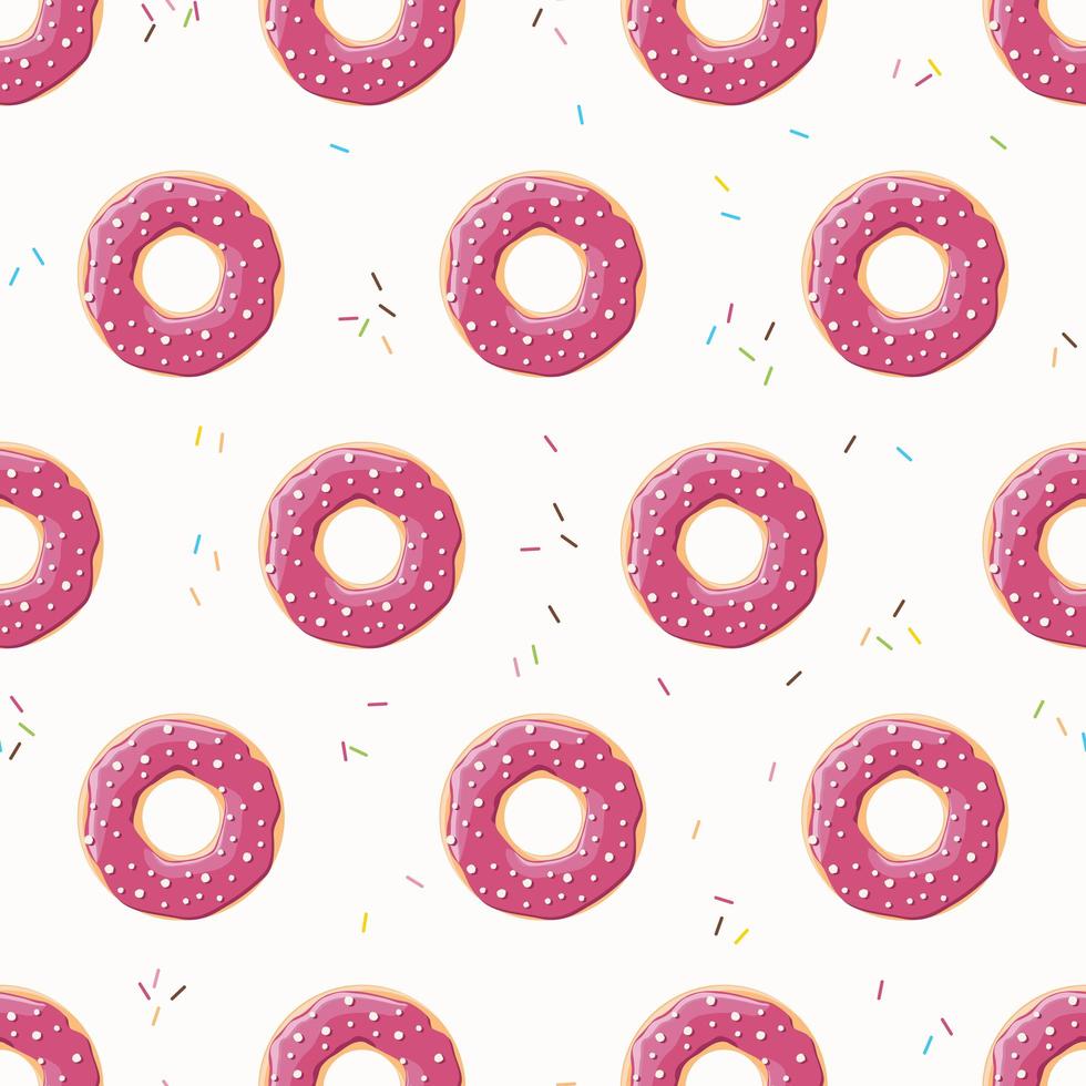 naadloze patroon met kleurrijke smakelijke glanzende donuts vector