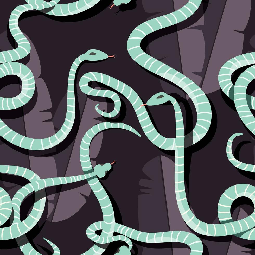 naadloze patroon met kleurrijke slangen vector