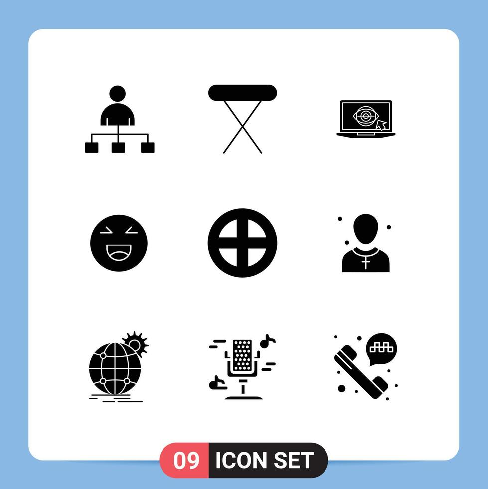 voorraad vector icoon pak van 9 lijn tekens en symbolen voor deur gelukkig laptop glimlach babbelen bewerkbare vector ontwerp elementen