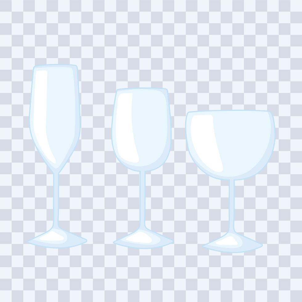 plastic of glazen bekers, flesmodellen, verschillende glazen bekers voor alcoholische dranken vector
