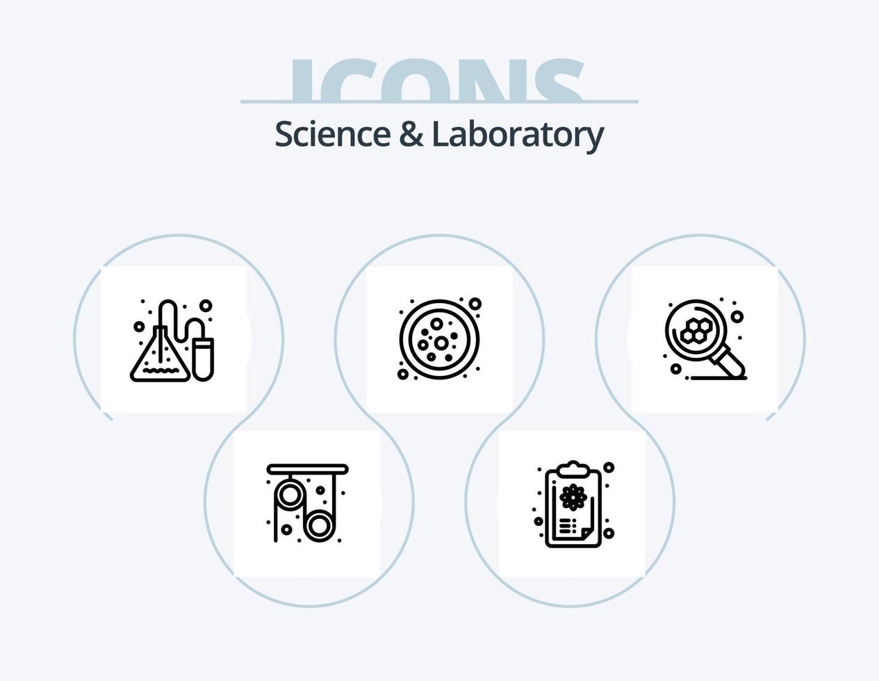 wetenschap lijn icoon pak 5 icoon ontwerp. chemie. buis. buis. test buis. experiment vector