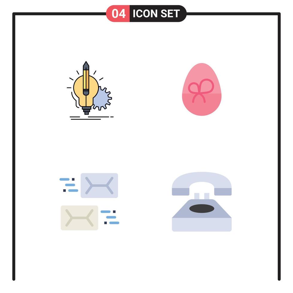 modern reeks van 4 vlak pictogrammen en symbolen zo net zo idee adres lamp geschenk e-mail bewerkbare vector ontwerp elementen