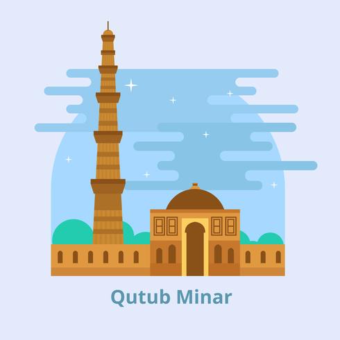 qutub minar landmark vector