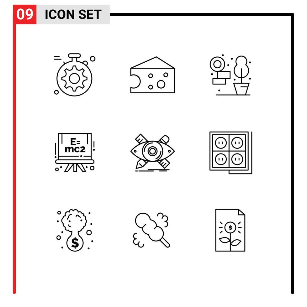 modern reeks van 9 contouren en symbolen zo net zo gebouw schetsen fabriek illustratie ontwerp bewerkbare vector ontwerp elementen