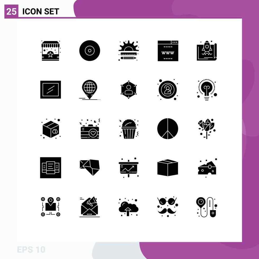 solide glyph pak van 25 universeel symbolen van ondernemer seo bedrijf online afzet bewerkbare vector ontwerp elementen