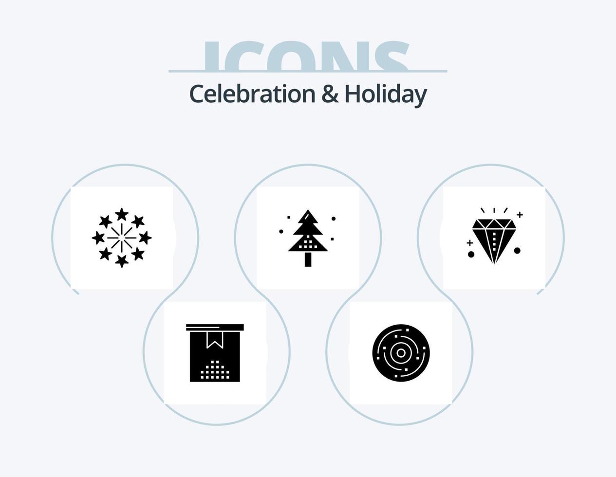 viering en vakantie glyph icoon pak 5 icoon ontwerp. boom. evenement. nieuwe. kerstmis. onafhankelijkheid dag vector