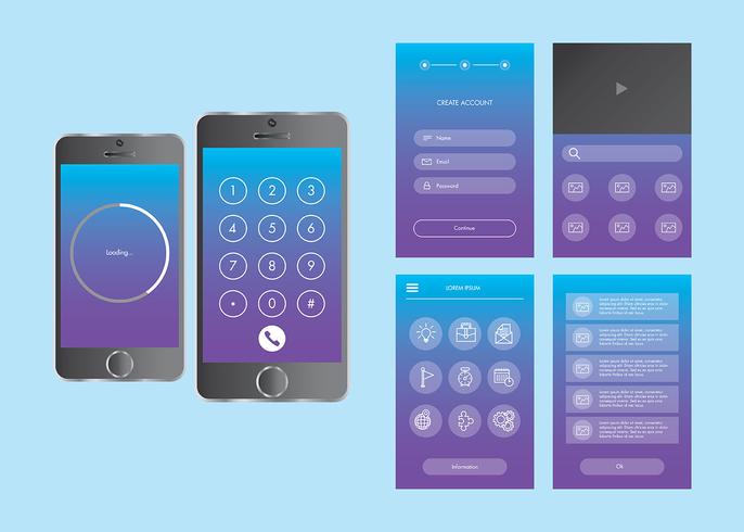 Mobiele app Gui Vector Set