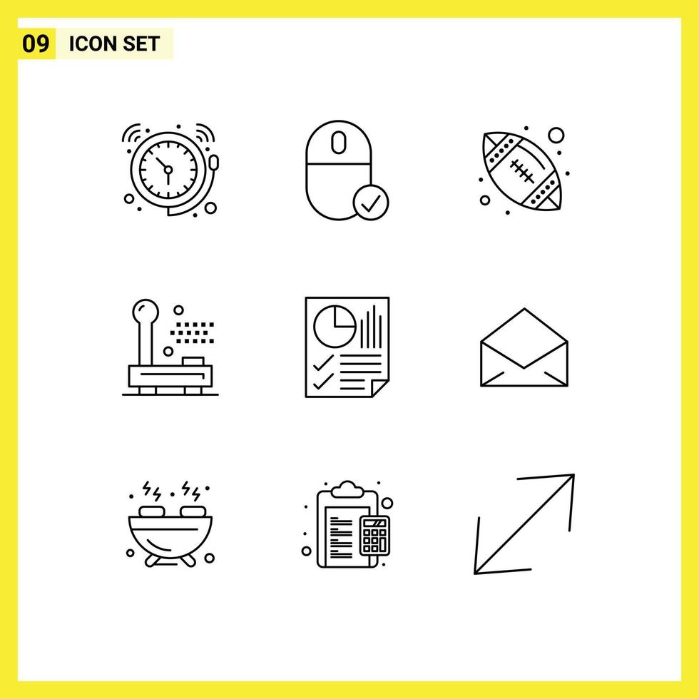 pictogram reeks van 9 gemakkelijk contouren van hardware elektronisch apparaatje elektrisch sport bewerkbare vector ontwerp elementen