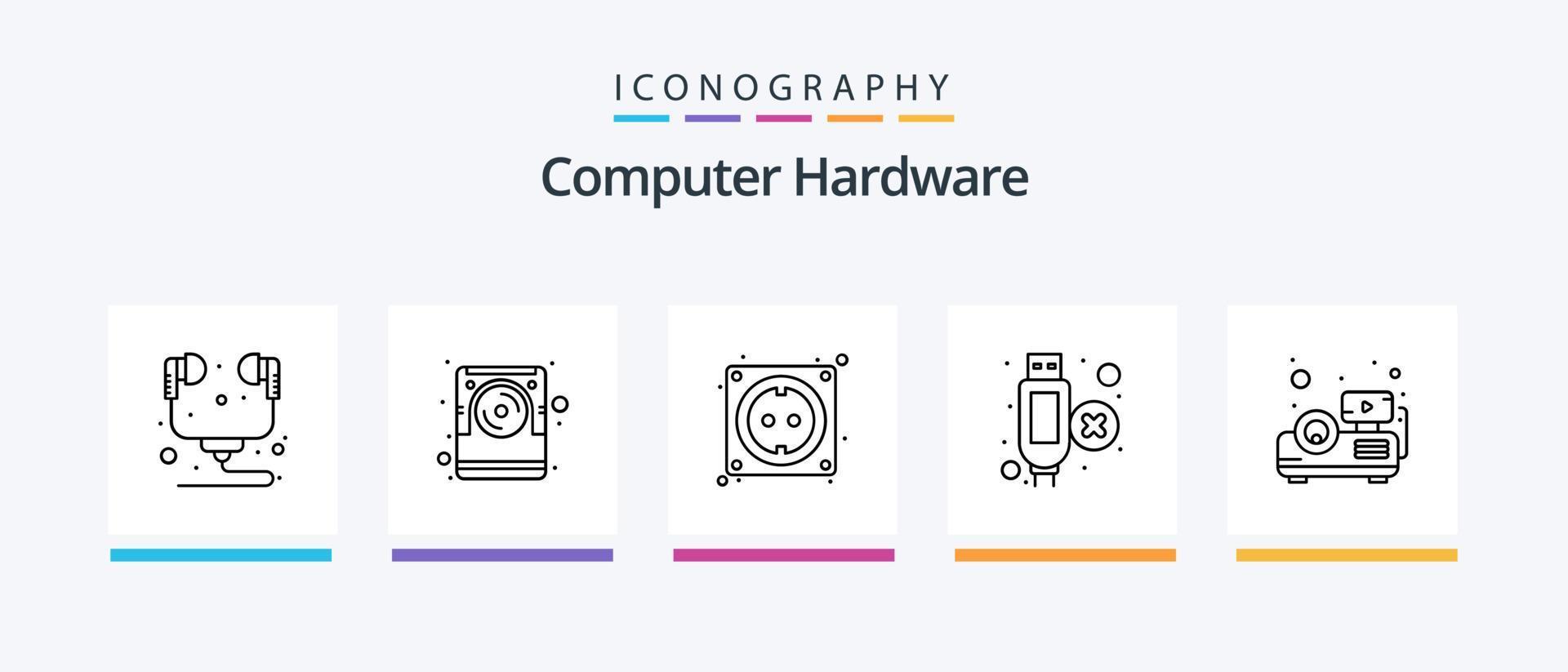 computer hardware lijn 5 icoon pak inclusief koeler. praten. hardware. recorder. microfoon. creatief pictogrammen ontwerp vector