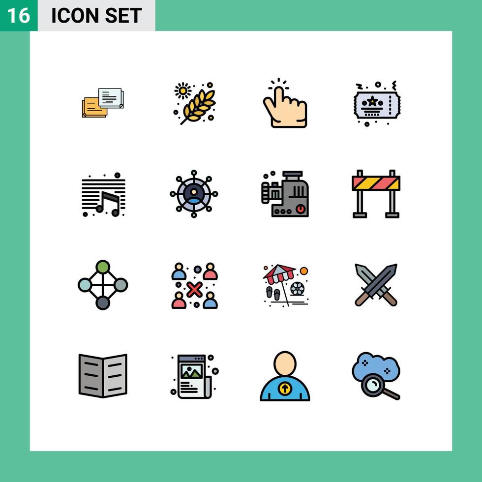 voorraad vector icoon pak van 16 lijn tekens en symbolen voor Notitie partij Klik nacht ticket bewerkbare creatief vector ontwerp elementen