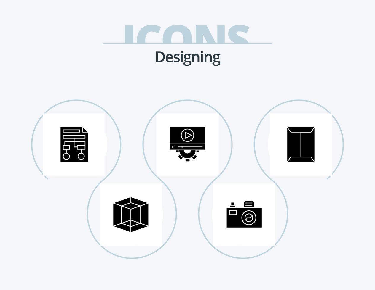 ontwerpen glyph icoon pak 5 icoon ontwerp. open. venster. werkwijze. ontwerp. Speel vector