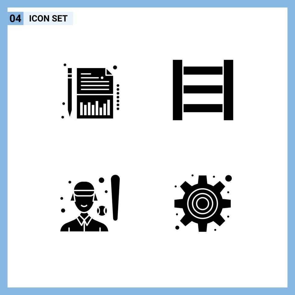 pictogram reeks van 4 gemakkelijk solide glyphs van balans sport- Dames vel basketbal speler uitrusting bewerkbare vector ontwerp elementen