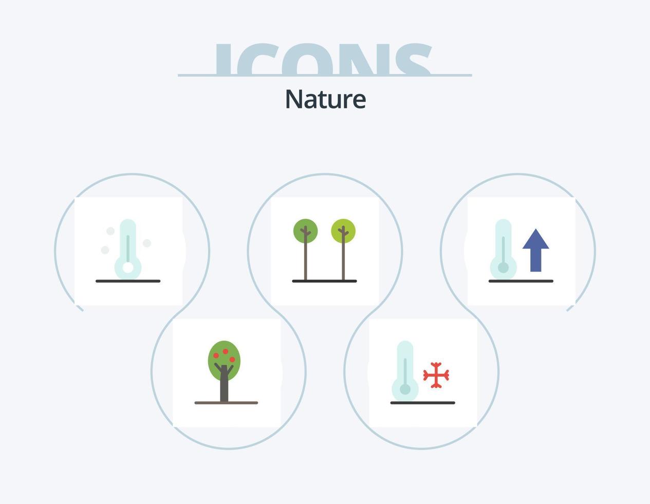 natuur vlak icoon pak 5 icoon ontwerp. . het weer. bladeren. thermometer. meteorologie vector