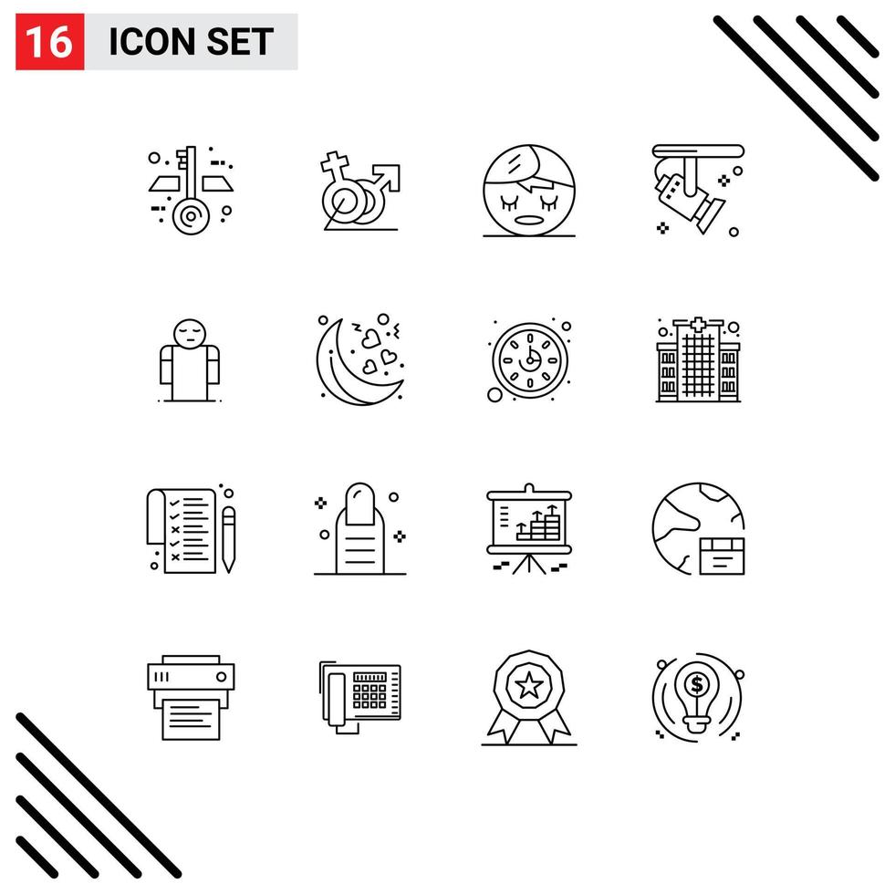 16 gebruiker koppel schets pak van modern tekens en symbolen van Open armen spa spotlight elektronisch bewerkbare vector ontwerp elementen