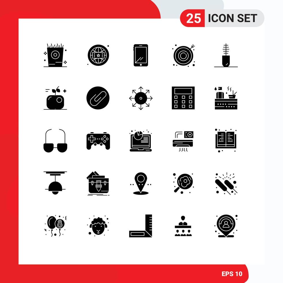reeks van 25 modern ui pictogrammen symbolen tekens voor kleding doelwit telefoon bedrijf iphone bewerkbare vector ontwerp elementen