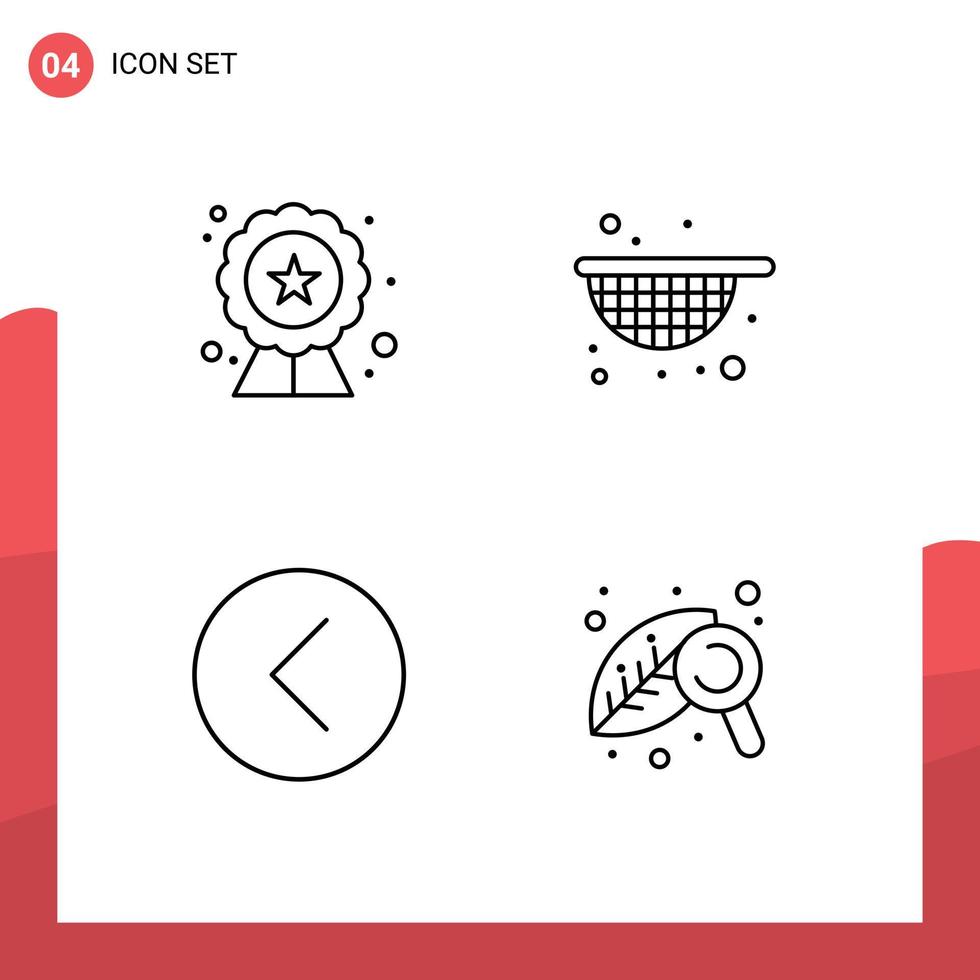 4 creatief pictogrammen modern tekens en symbolen van kwaliteit media speler beoordeling voedsel speler bewerkbare vector ontwerp elementen