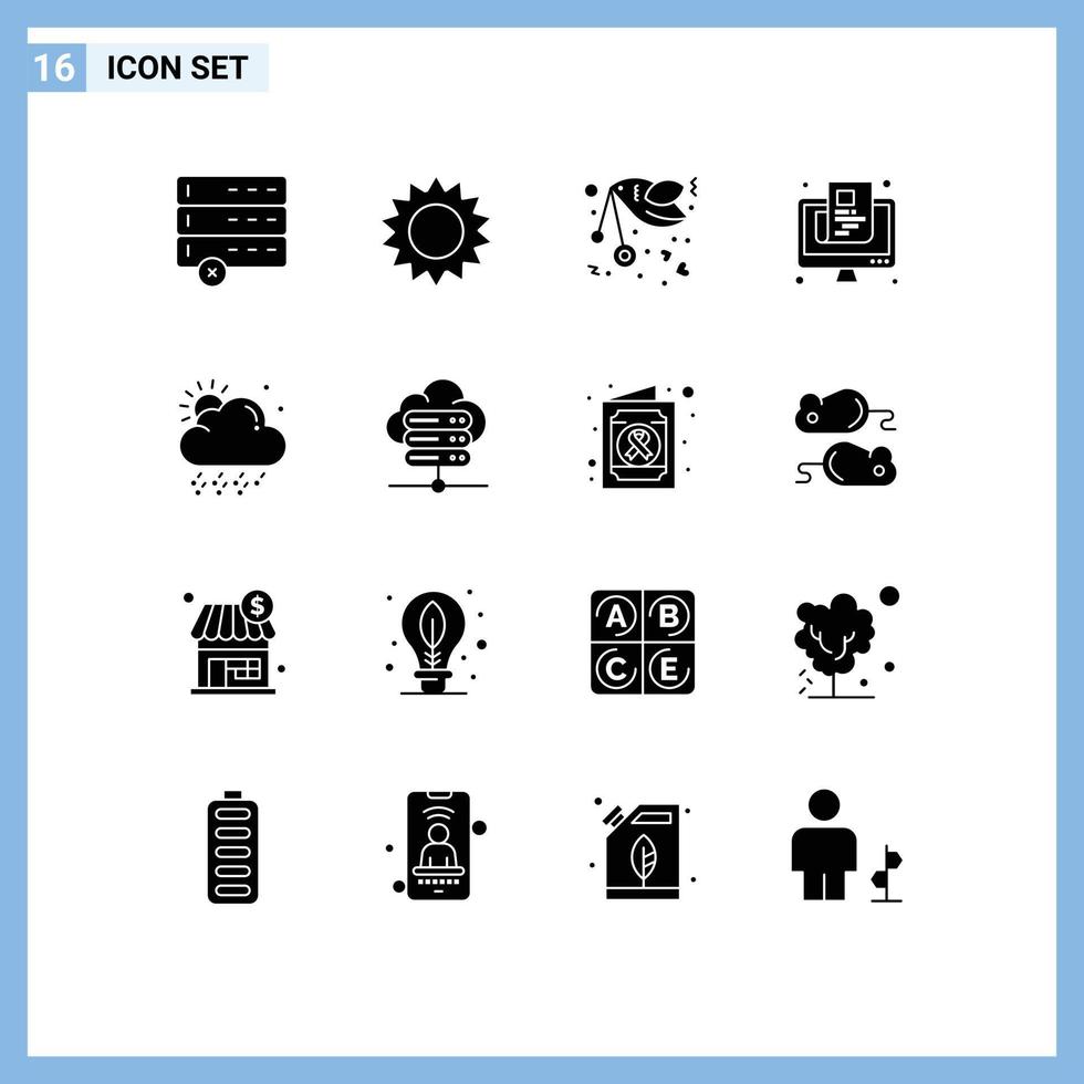 16 creatief pictogrammen modern tekens en symbolen van wolk online vlieg papier nieuws bewerkbare vector ontwerp elementen