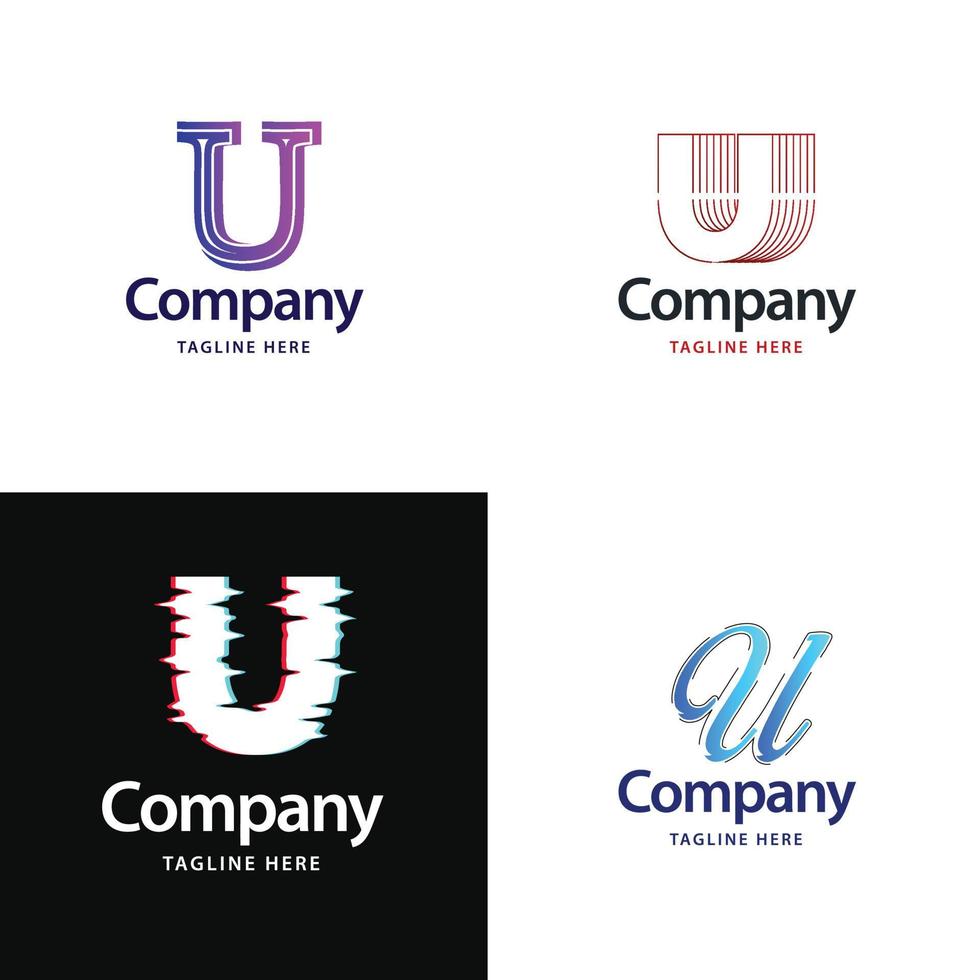 brief u groot logo pak ontwerp creatief modern logos ontwerp voor uw bedrijf vector