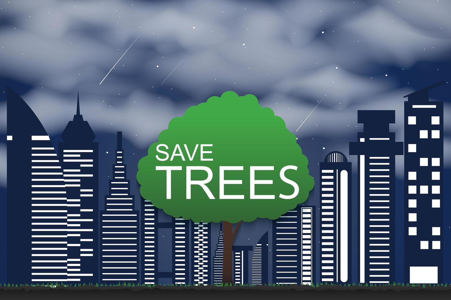 concepten van het behoud van bomen en het planten van bomen voor het milieu vector