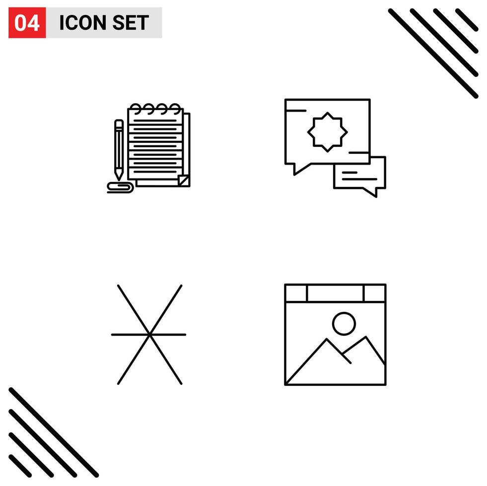 4 gebruiker koppel lijn pak van modern tekens en symbolen van kladblok munt roman toespraak app bewerkbare vector ontwerp elementen